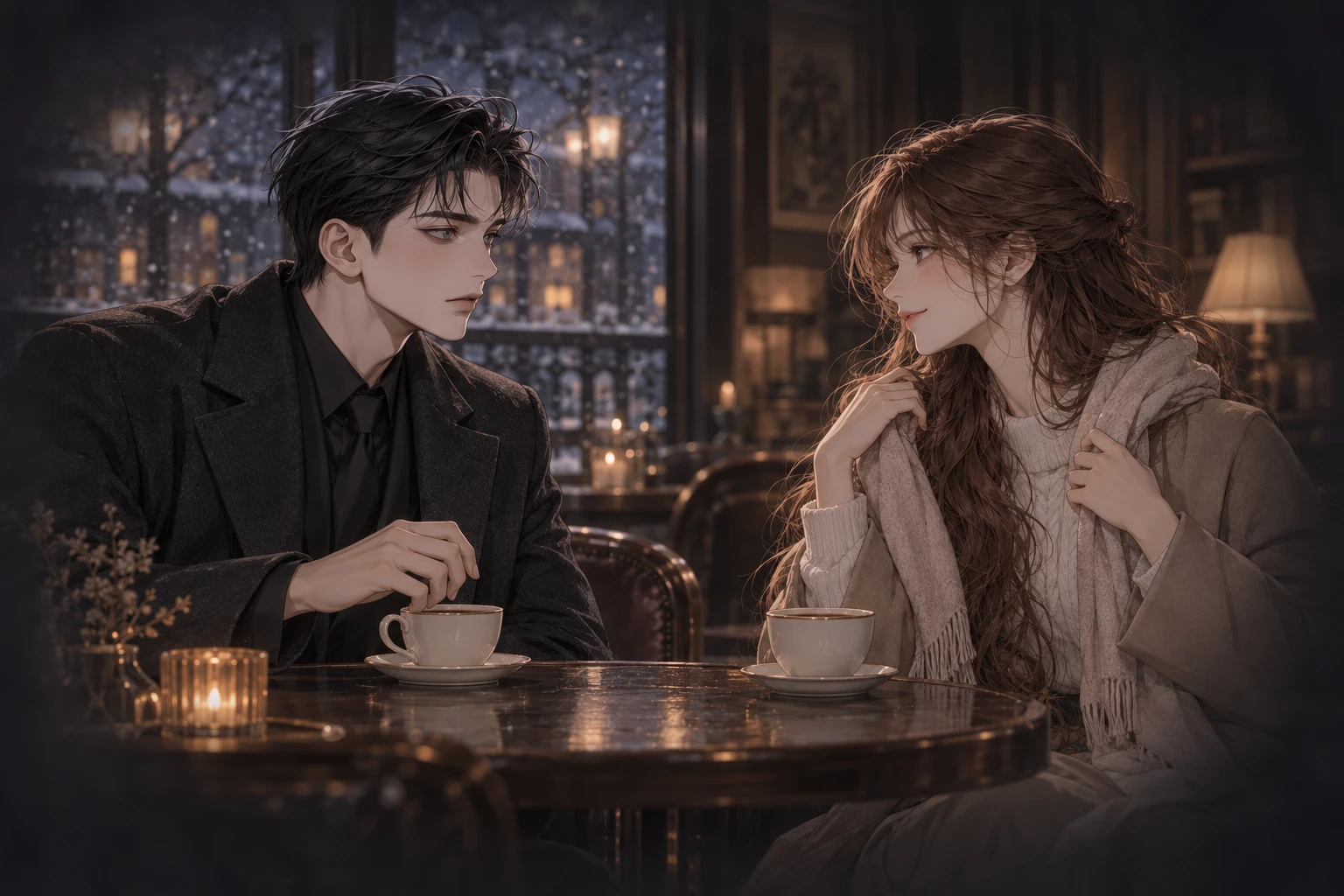 겨울 카페에서 성인이 되어 다시 만난 이안과 그녀